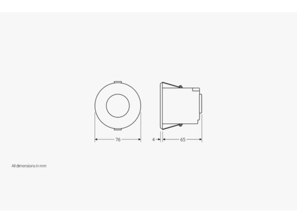 Casambi, kompakt PIR EBDSPIR-CB, DALI for indbygning - 10A Relæ, Dobbelt kanal output