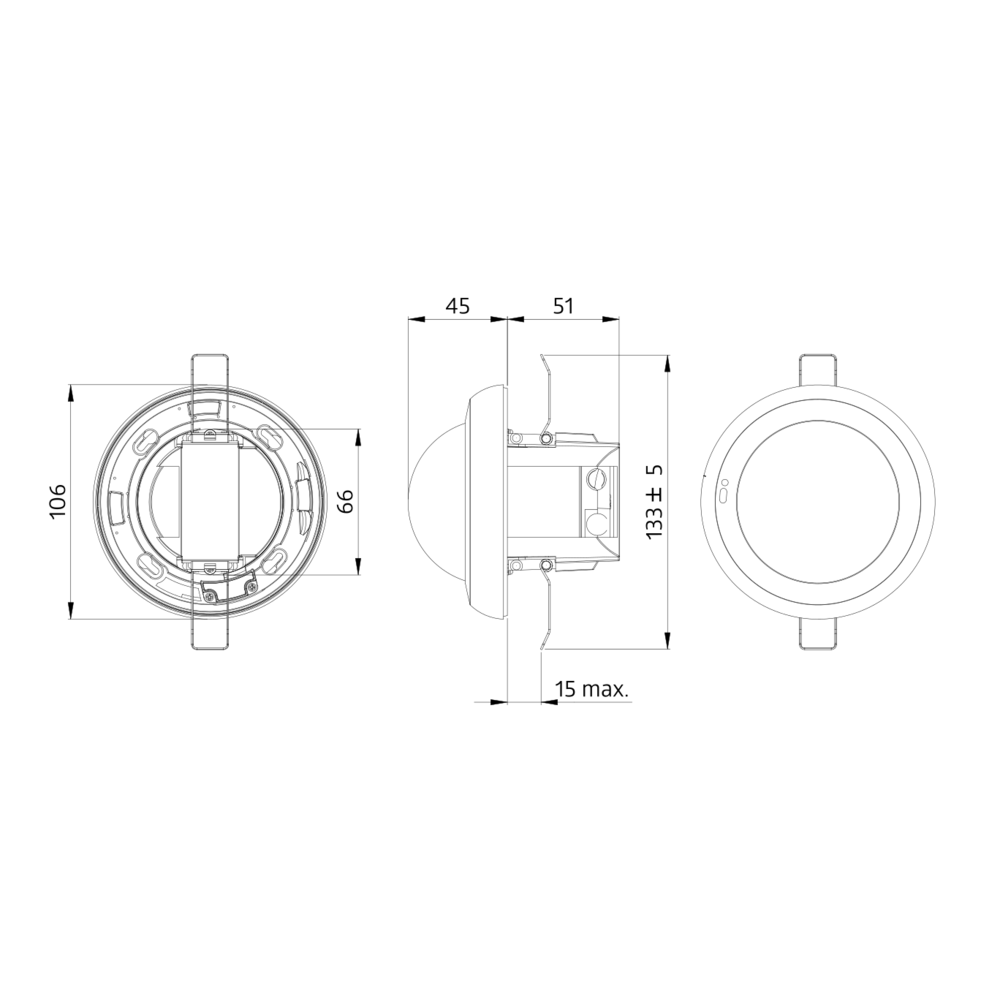 BEG Casambi PIR sensor indbygning PD4N-CAS - H.2.5 Ø24m