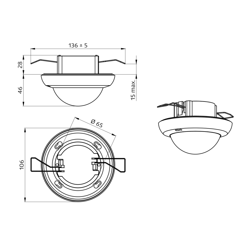 BEG - DALI-2-Multi sensor - PD4N-BMS DALI-2 - indbygning - Kun til brug med DALI-2 BMS/CTS