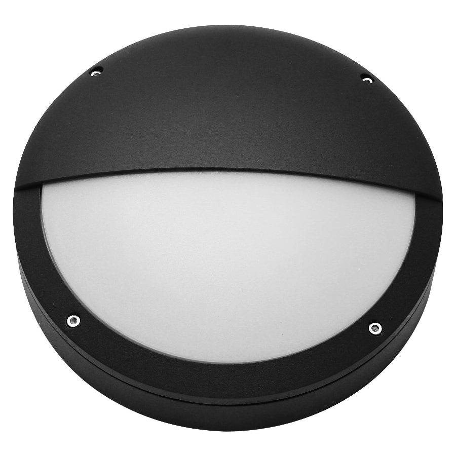 TITAN Plafond halvafskærmet 12W, 3000K, ON/OFF, Ø275mm, Sort