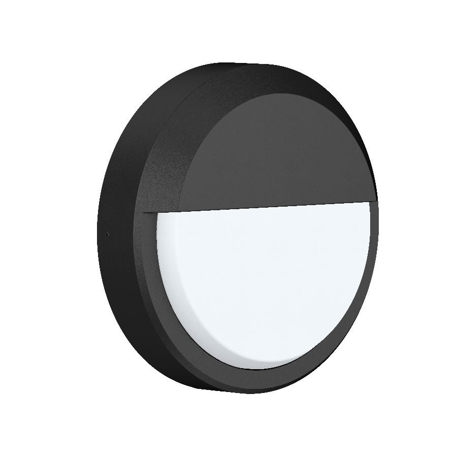 KAMA Væglampe Halvafskærmet 15W, 3000/4000/5700K, Sort