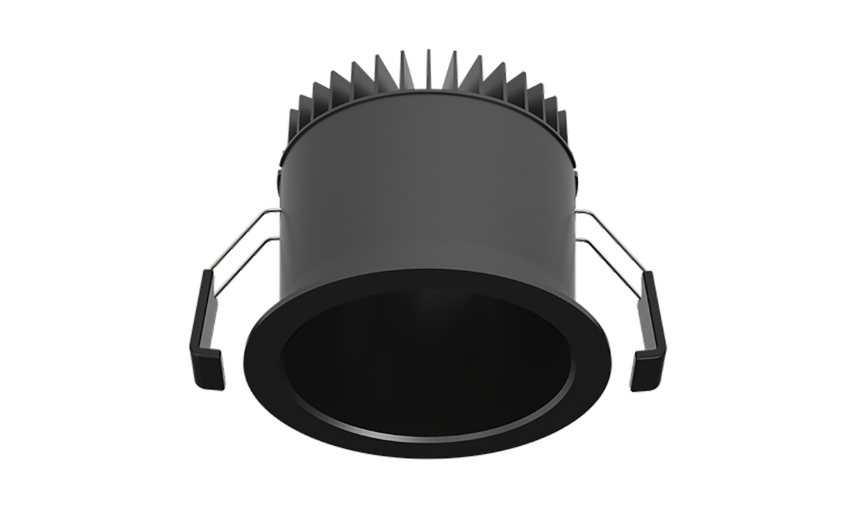 ALLIUM downlight 12W, 3000/3500/4000K, CRI90, 60°, Ø115mm, Sort med sort reflektor, Uden driver