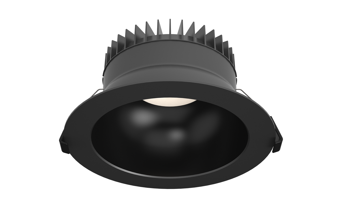 ALLIUM downlight 30W, 3000/3500/4000K, CRI90, 75°, Ø220mm, Sort med sort reflektor, Uden driver