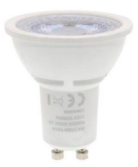 GU10 LED Lyskilde, HIGH LUMEN, CRI90, 5W, 3000K, 410LM, Dæmpbar