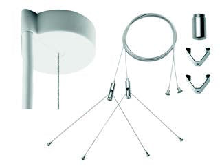 LAMBDA Wiresæt 1,5m inkl. Rund Baldakin, Hvid - RS-S 58 L150 RD W