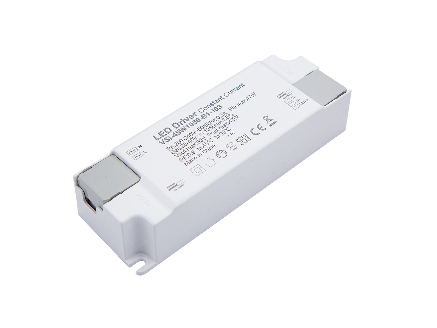 LED driver Casambi Ready 45W 1050mA, med Connectionbox og stik