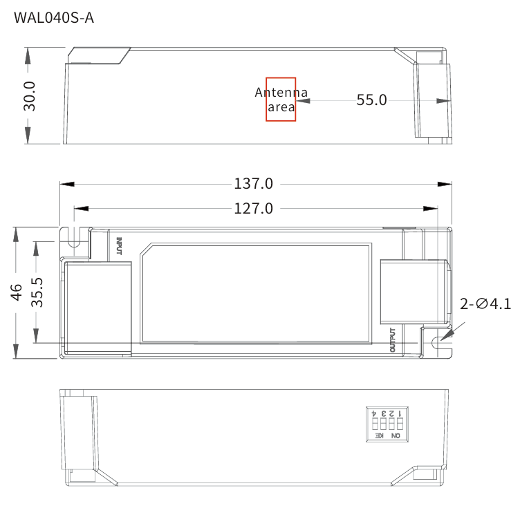 LED driver Casambi Ready 40W 600-1050mA, med Connectionbox, PanelReady, EnergyData, preset 900mA