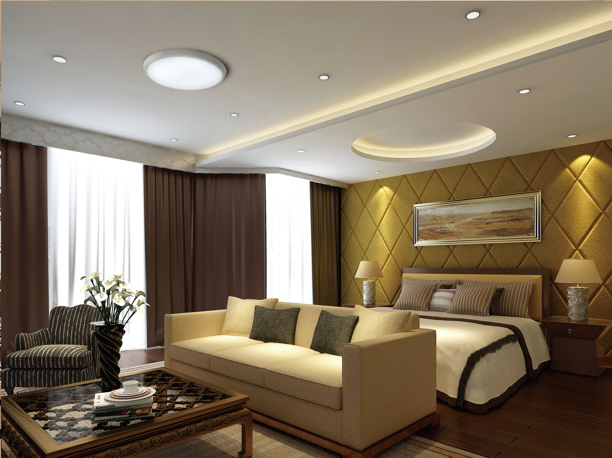 ROSA Plafond 12W, 3000/4000/5700K, Hvid, Ø250mm, Justerbar sensor