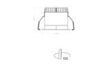 ALLIUM downlight 12W, 3000/3500/4000K, CRI90, 60°, Ø115mm, Sort med sort reflektor, Uden driver