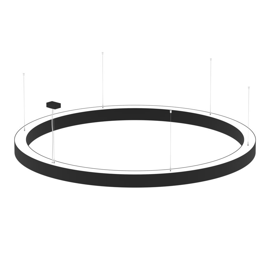 SALVIA RING DI/IN 267W 3000K 25660Im, DALI, Ø1600, Sort, 35% op, 65% ned.