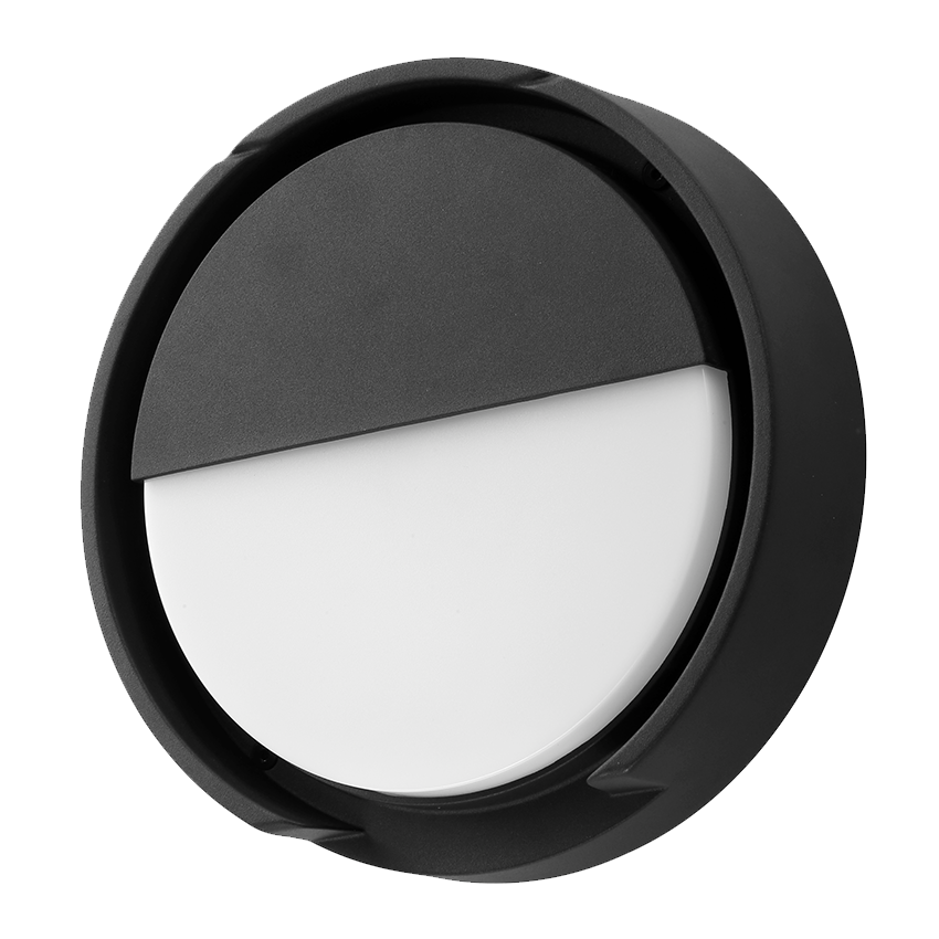 KUPA Væglampe Halvafskærmet 9/4,5W, 3000/4000K, IP66, IK10, Sort, Sensor-ready