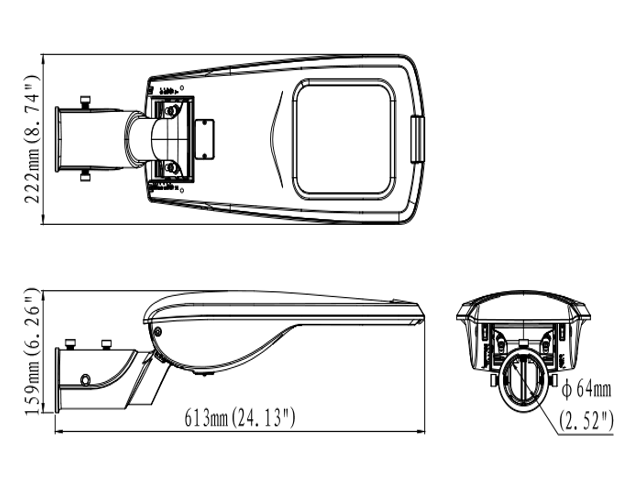 WISLA streetlight 15/30W 4000K 130lm/W, R05002, CRI80, IP66, Ø60, Klasse II, 4m kabel