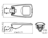 WISLA streetlight 15/30W 4000K 130lm/W, R05002, CRI80, IP66, Ø60, Klasse II, 4m kabel