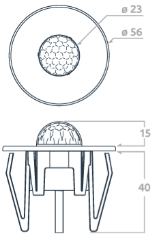 Zencontrol - zc-pir-8m-sp-c5m-bp DALI-2 PIR + luxsensor - Ø8m -5m kabel - stål clips