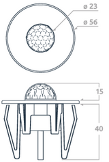 Zencontrol - zc-pir-8m-sp-c5m-bp DALI-2 PIR + luxsensor - Ø8m -5m kabel - stål clips